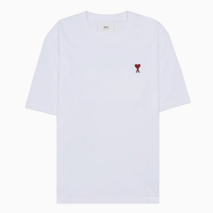 아미 체인스티치 하트 로고 여성 티셔츠 BFUTS005 726 (WH)